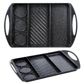 3 in 1 Flat Top Grill Griddle, Griddle Pan for Stove Top Double Burner Grill, Aluminum Pancake Griddle