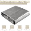 24x30ft Heavy Duty Poly Tarp/ Silver+Black